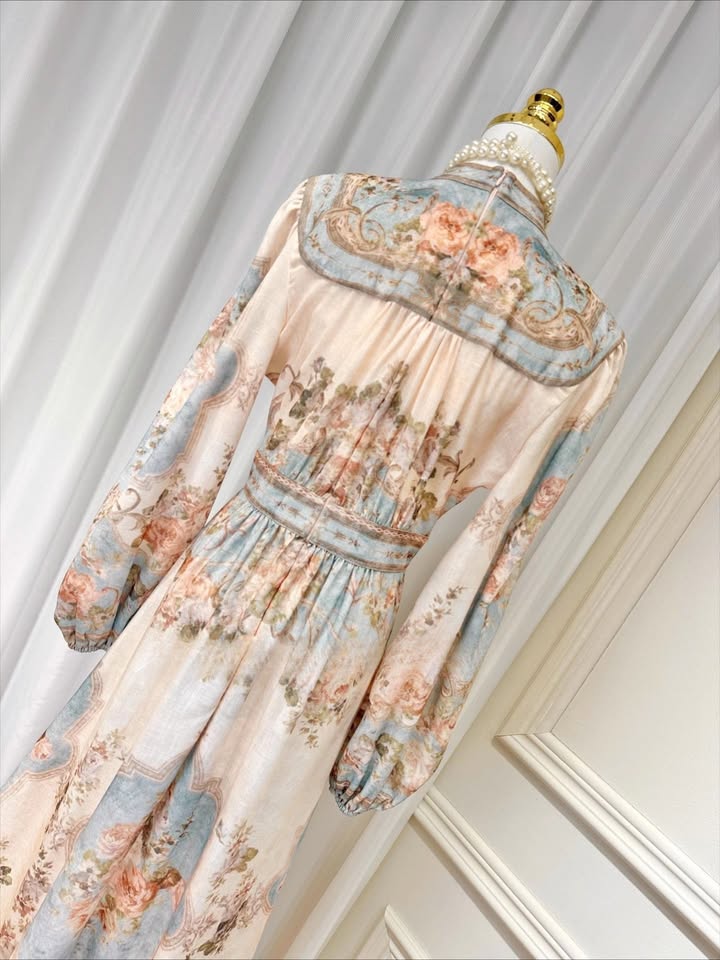 Floral Maxi Dress - Garden Bloom Lotus & Lace