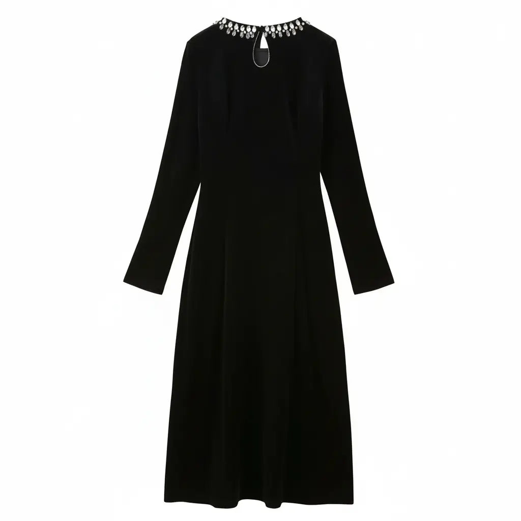 Hepburn Classic Jewel Neck Little Black Dress Lotus & Lace