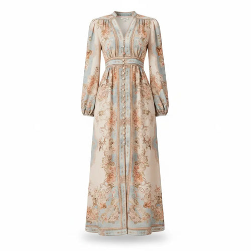 Garden Bloom Empire Waist Maxi Dress Lotus & Lace